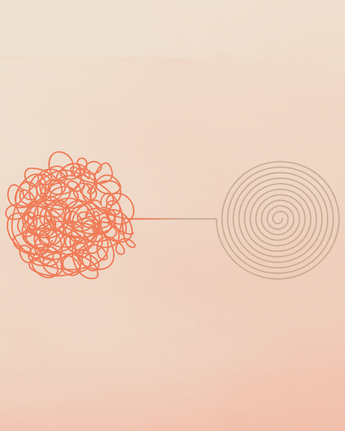 Illustration of a stressed brain compared to a calm brain